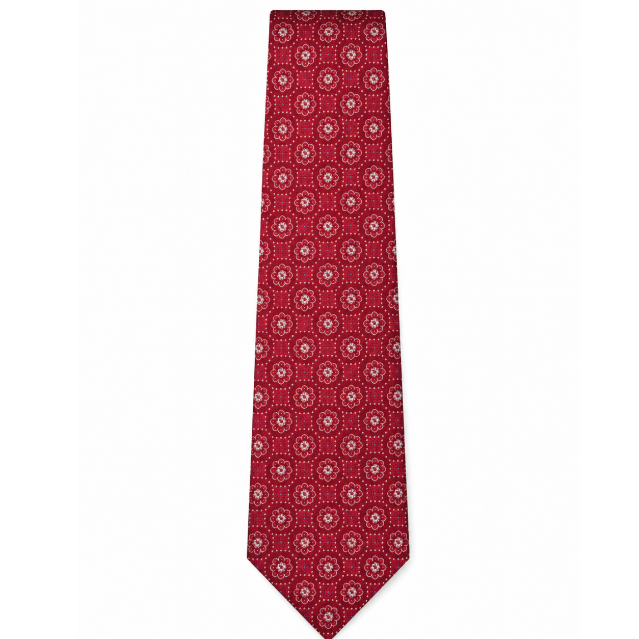 Men’s Sky red Color Geometric Pattern Silk Tie