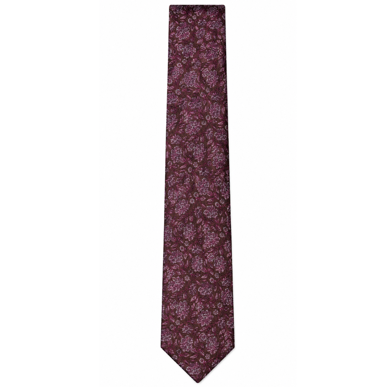 Men’s dark maroon Color Geometric Pattern Silk Tie