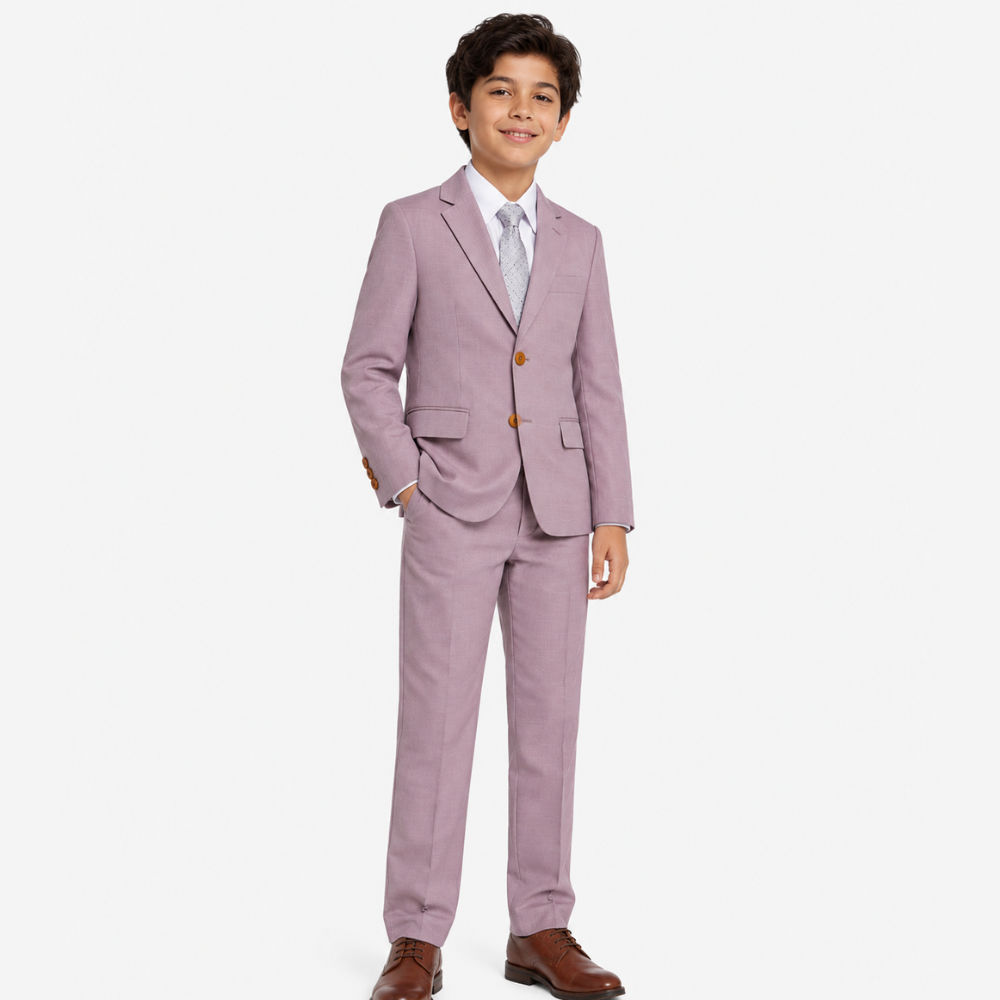 Boy's Chambray Textured Suit
