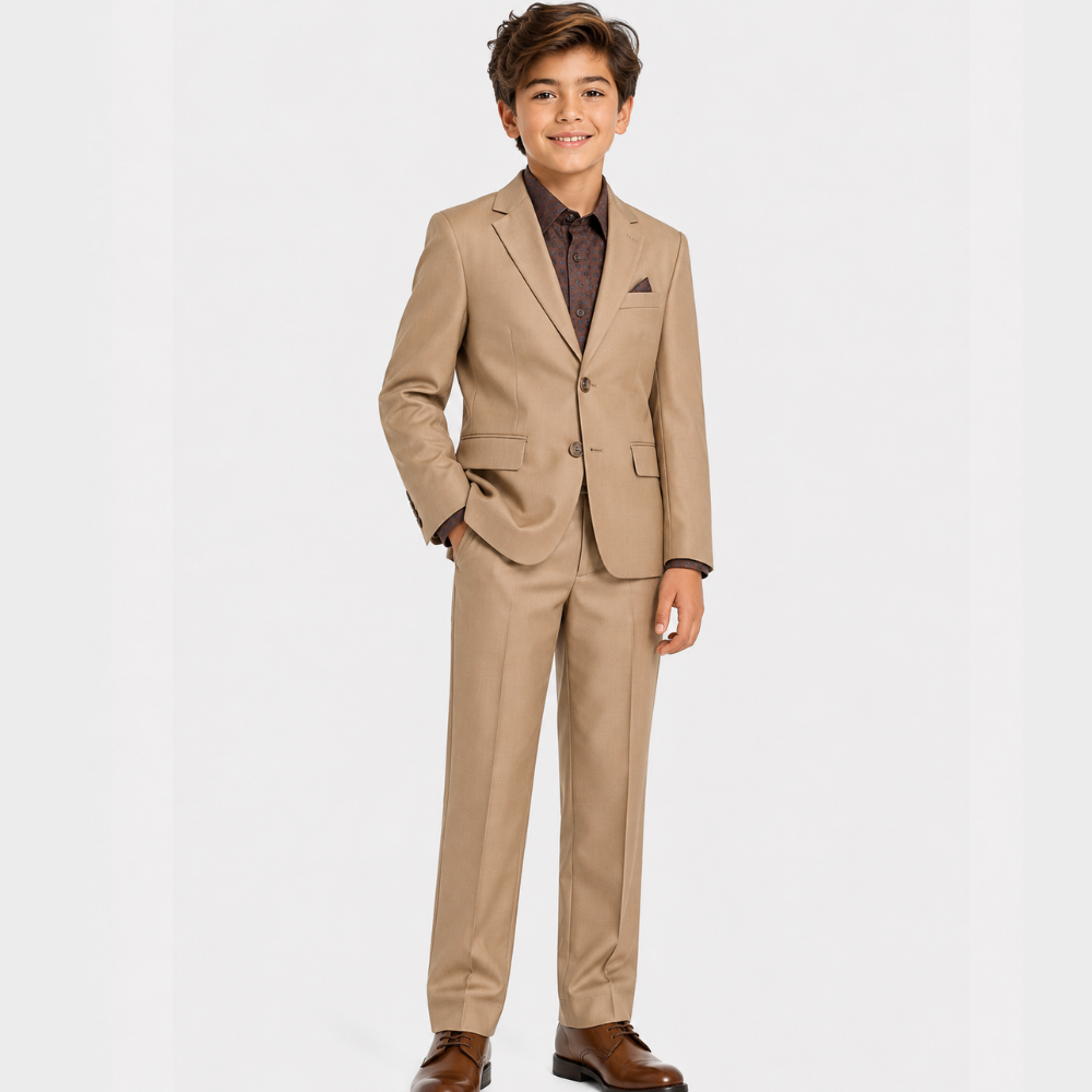 Boys Tan Dress Suit Set