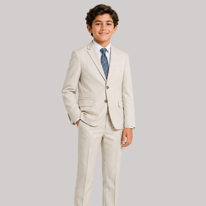 Boys 2-Piece Suit Set with Zip-Up Mock Layer With Multicolor