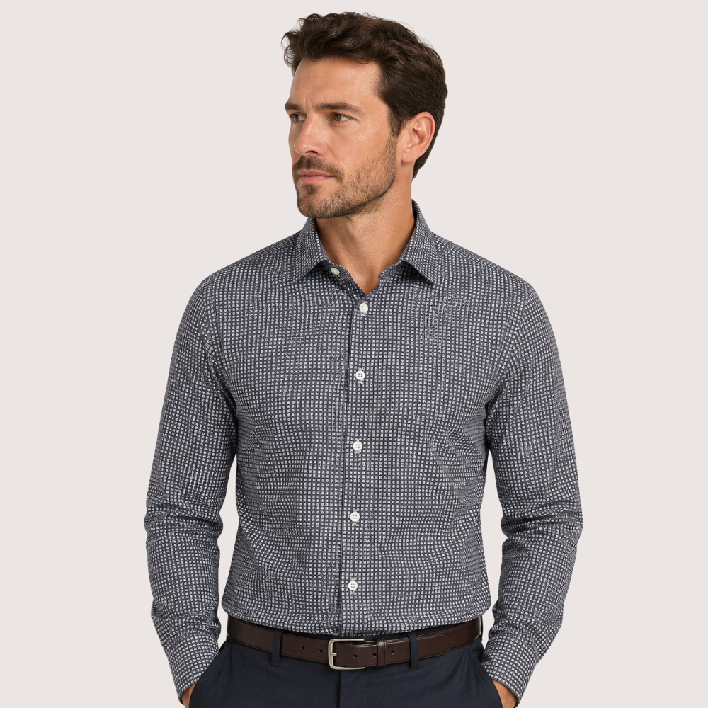 Men's 4 Way Stretch Geo Print Shirt