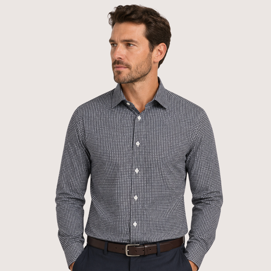Men's 4 Way Stretch Geo Print Shirt