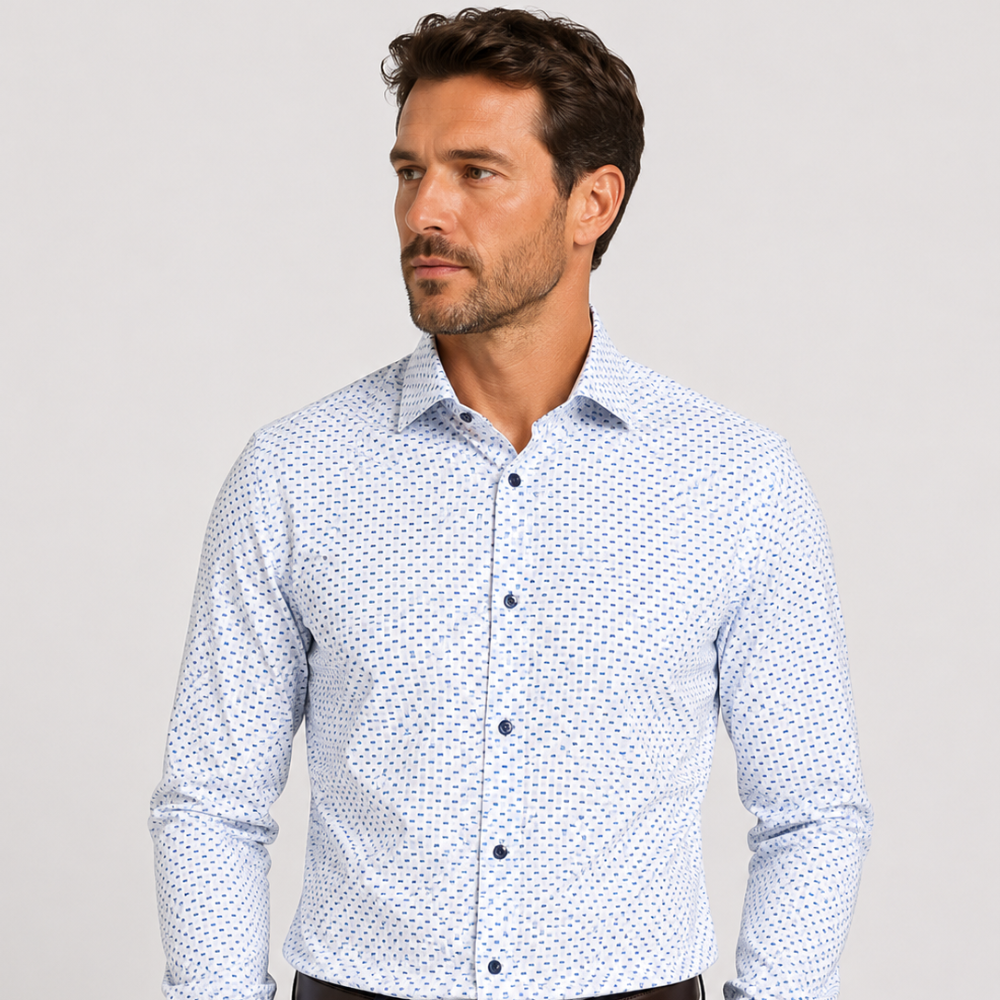 Men's 4 Way Stretch Geo Print Shirt