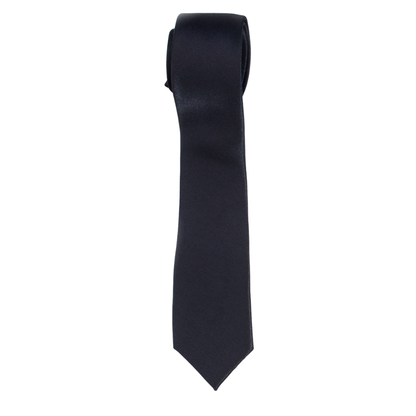 Boys' Solid Black Satin Necktie