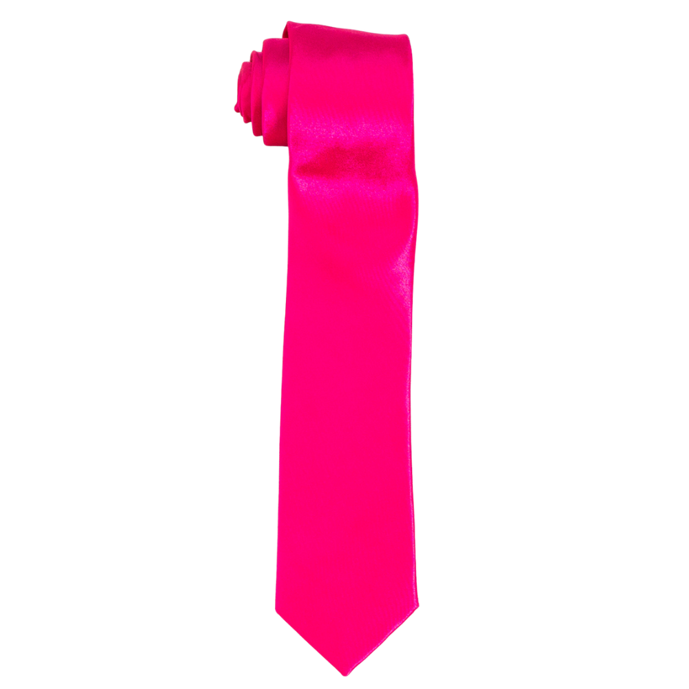 Boys' Solid Fuchsia Satin Necktie