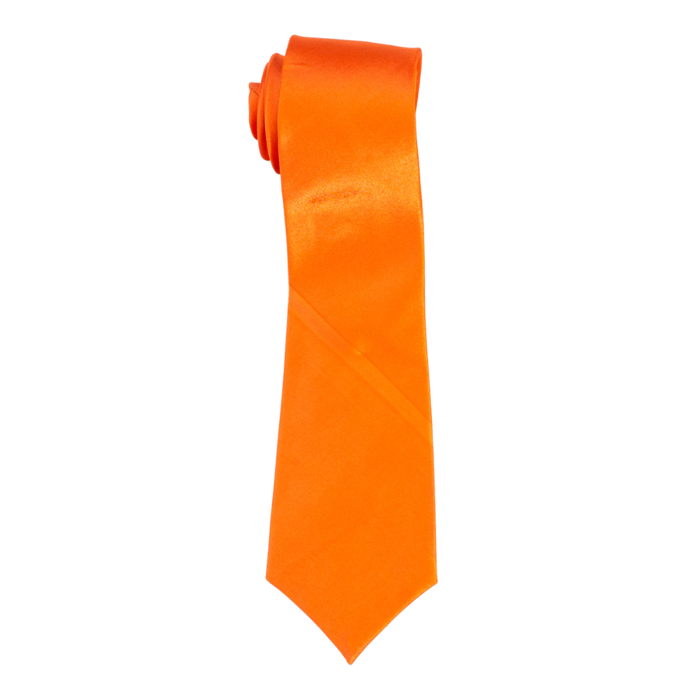 Boys' Solid Orange Satin Necktie
