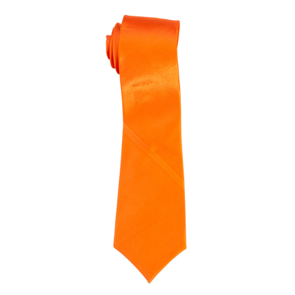 Boys' Solid Orange Satin Necktie