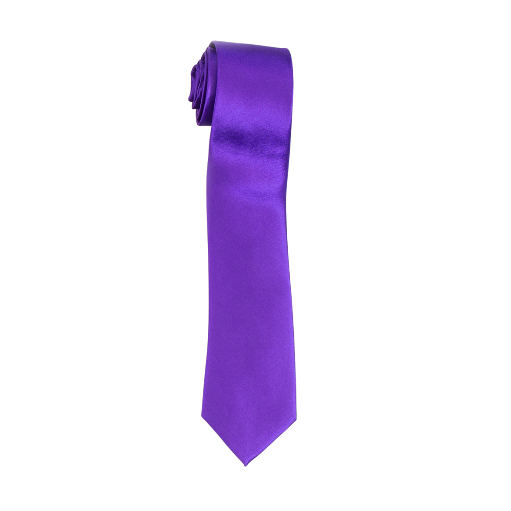 Boys' Solid Purple Satin Necktie