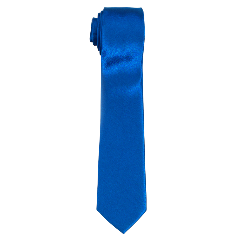 Boys' Solid Royal Blue Satin Necktie