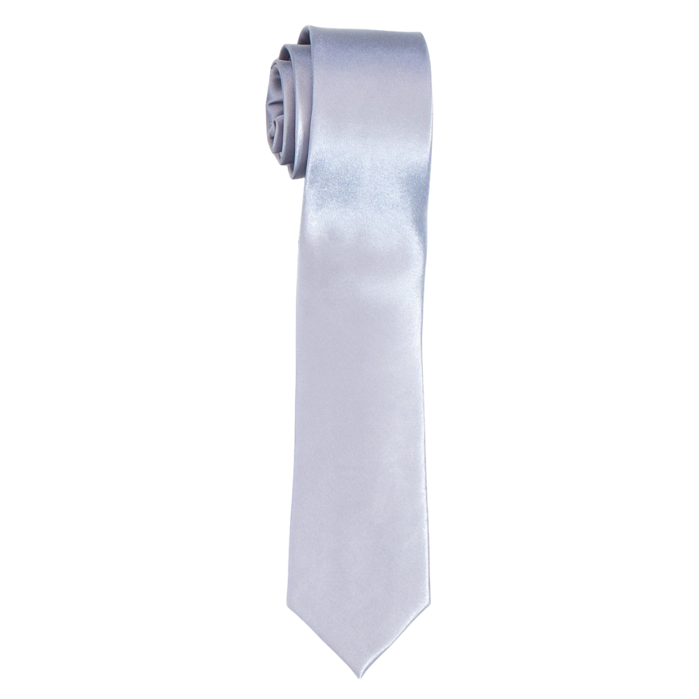 Boys' Solid Silver Satin Necktie