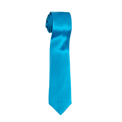 Boys' Solid Turquoise blue Satin Necktie