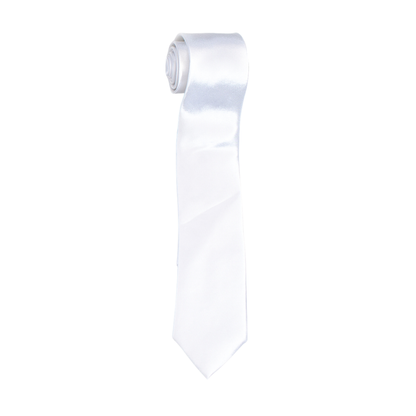 Boys' Solid White Satin Necktie