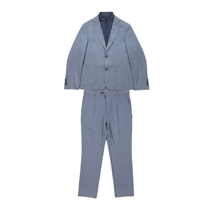 Men's Gray Tailored Travel Suit with Removable Zip-In Bib
