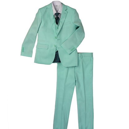Boys 5-Piece Bermuda Green Formal Suit Set