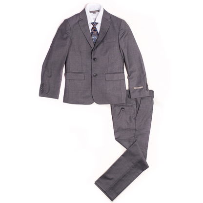 Boys 5-Piece Charcoal Gray Formal Suit Set