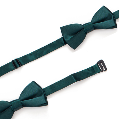 Boys Hunter Green Satin Pre-Tied Bow Tie