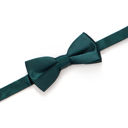 Boys Hunter Green Satin Pre-Tied Bow Tie