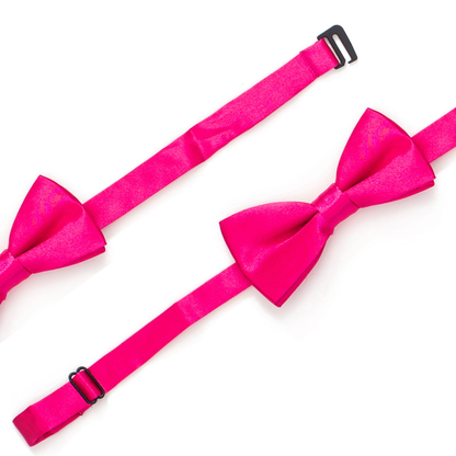 Boys' Solid Fuchsia Pink Adjustable Bow Tie