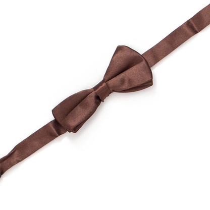 Boys' Solid Brown Adjustable Bow Tie