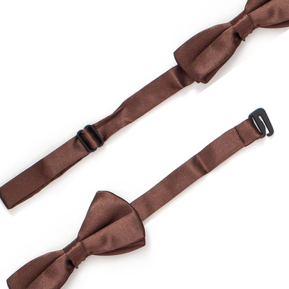 Boys' Solid Brown Adjustable Bow Tie