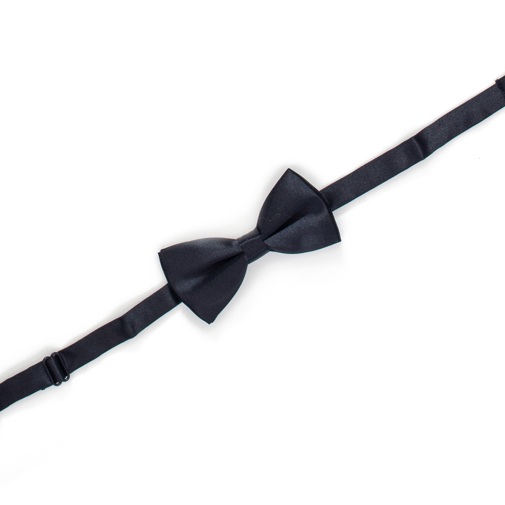 Boys' Black Satin Adjustable Bow Tie