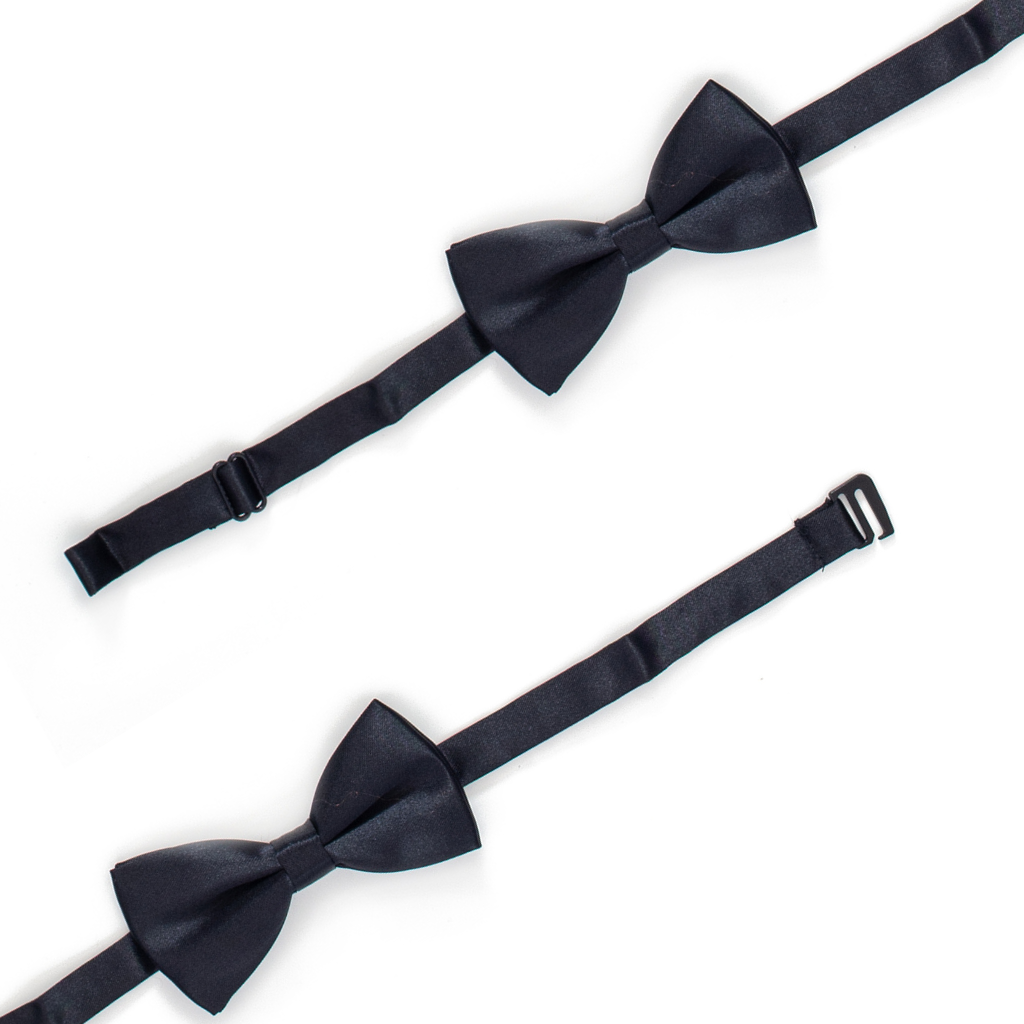 Boys' Black Satin Adjustable Bow Tie