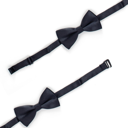 Boys' Black Satin Adjustable Bow Tie