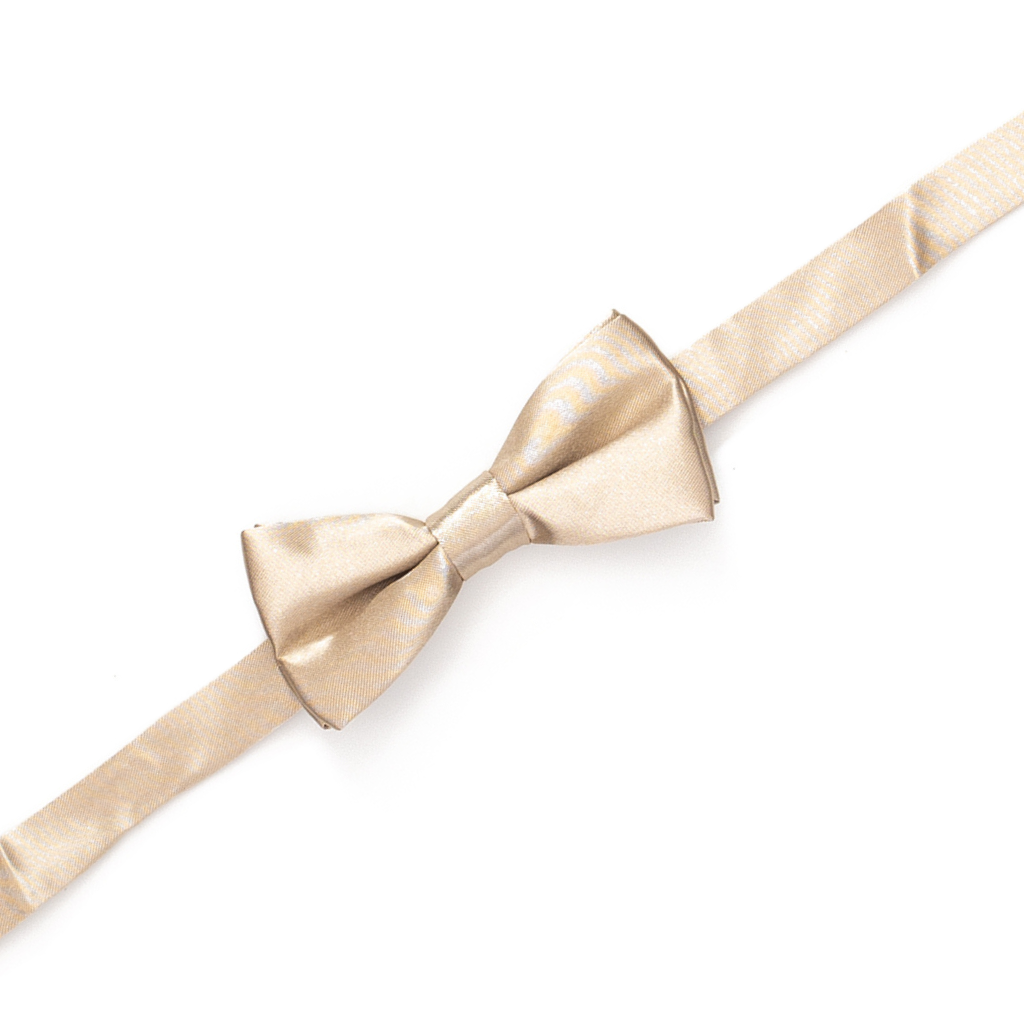 Boys Beige Satin Adjustable Bow Tie