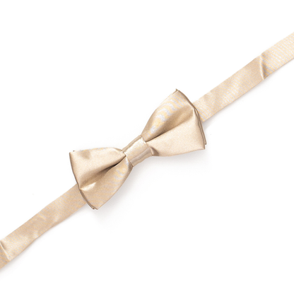 Boys Beige Satin Adjustable Bow Tie