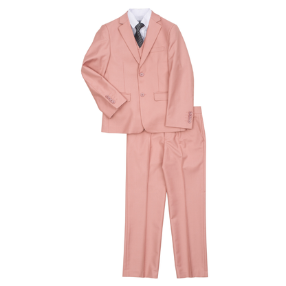 Boys Salmon Pink 5-Piece Formal Suit Set