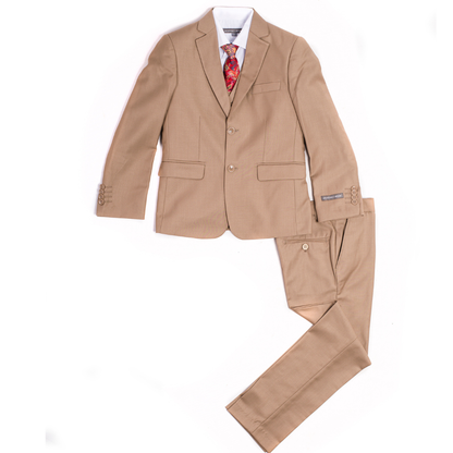 Boys Tan 5-Piece Formal Suit Set