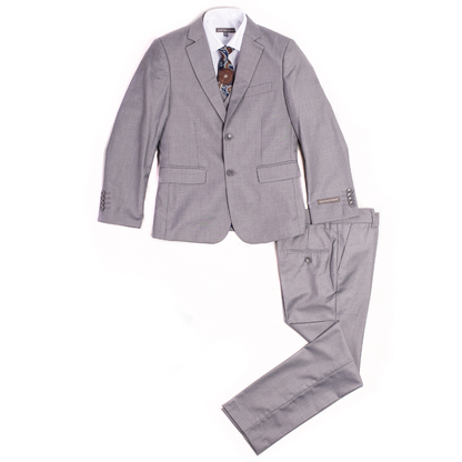 Boys Light Gray 5-Piece Formal Suit Set