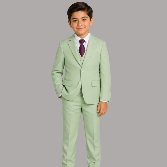 Boys Mint Green 5-Piece Formal Suit Set