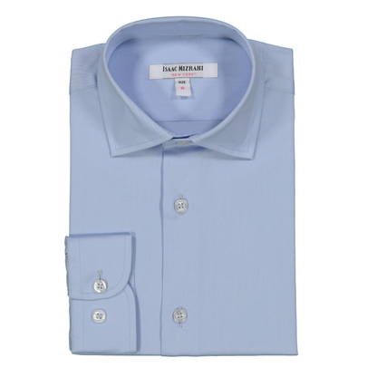 Boys' Light Blue 100% Cotton Long Sleeve Dress Shirt