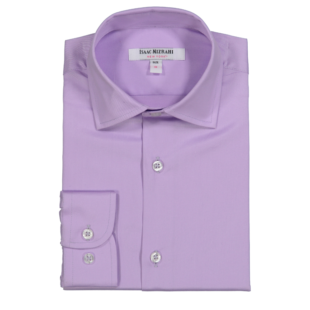 Boys Lavender 100% Cotton Dress Shirt