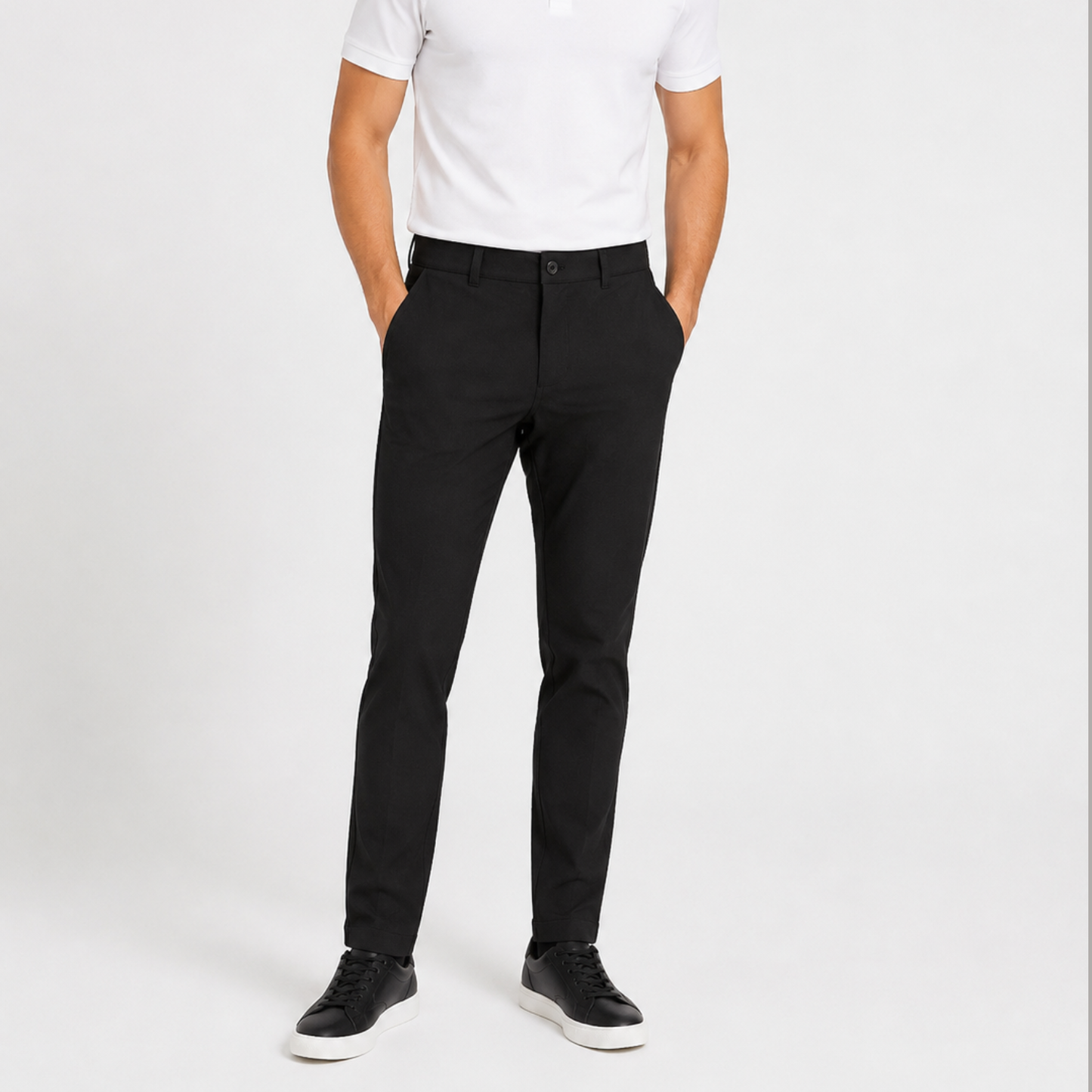 Men's Black Performance Stretch Slim Fit Pants