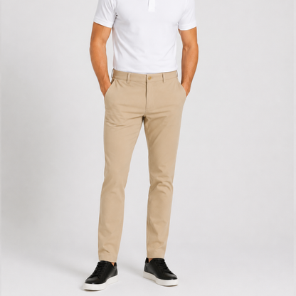 Men's Tan Performance Stretch Slim Fit Pants