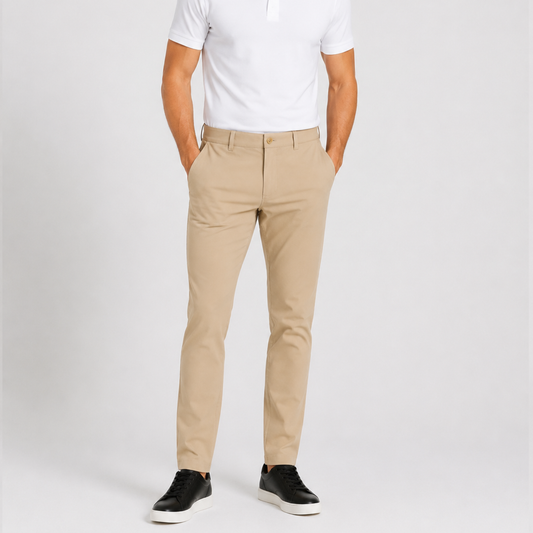 Men's Tan Performance Stretch Slim Fit Pants