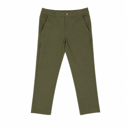 Men's Olive Performance Stretch Slim Fit Pants