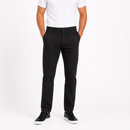 Men's Black Stretch Slim Fit Chino Pants
