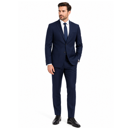 Men's Classic Navy Blue Two-Piece Suit