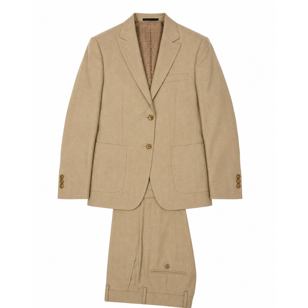 Men's Classic Beige Two-Piece Suit