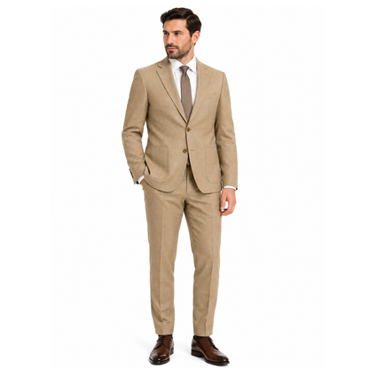 Men's Classic Beige Two-Piece Suit