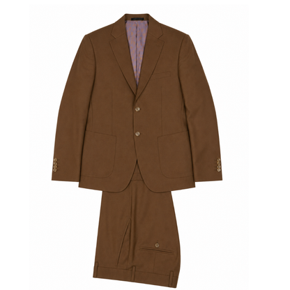 Men's Brown Two-Piece Classic Tailored Suit