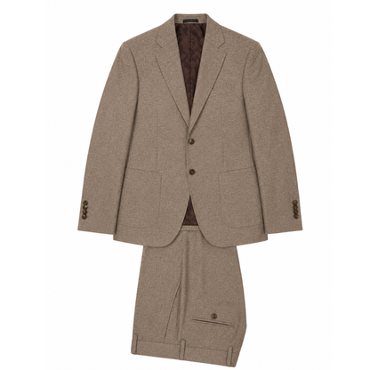 Men's Taupe Brown Two-Piece Tailored Suit