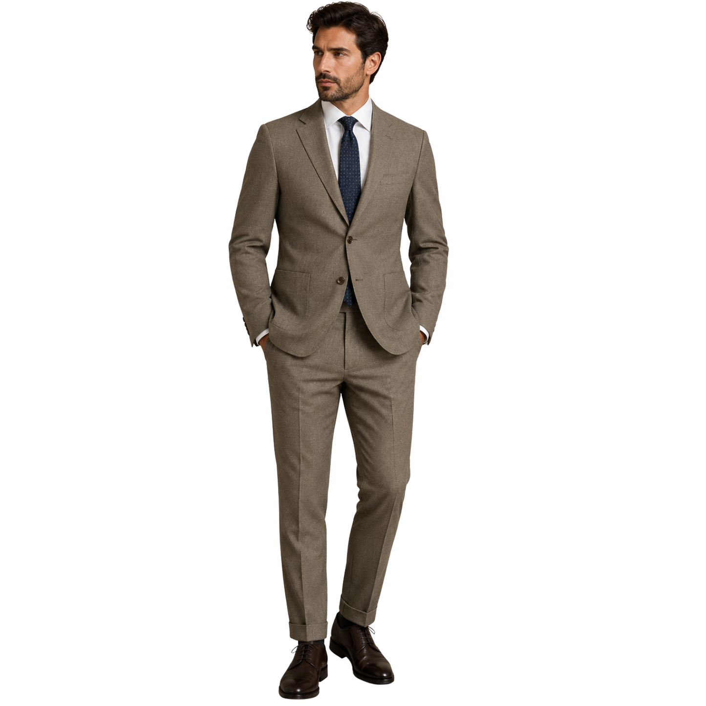 Men's Light Taupe Two-Piece Classic Suit