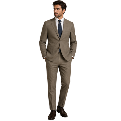 Men's Light Taupe Two-Piece Classic Suit
