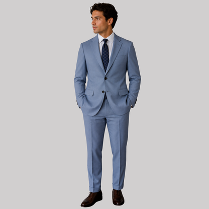 Men's Light Blue Two-Button Tailored Suit