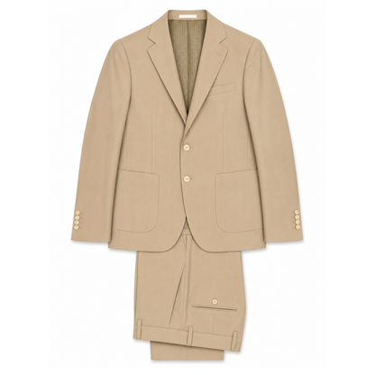 Men's Classic Beige Two-Button Tailored Suit